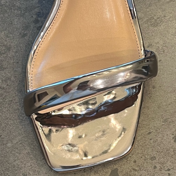 Anthropologie Silver Kitten Heels. Size 38. - Picture 4 of 10